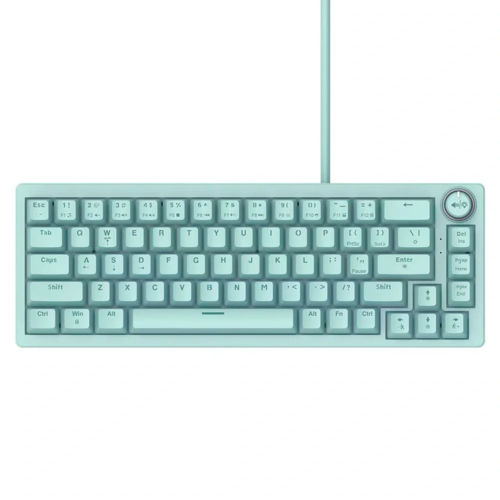 NWT Teal Blue North Base changeable keys Wired Keyboard